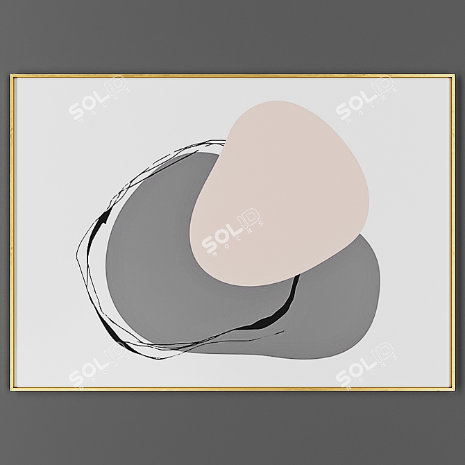 Elegant Framed Artwork 3D model image 1