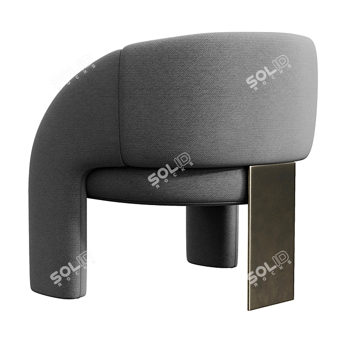 Contemporary Cube Armchair 75cm 3D model image 3