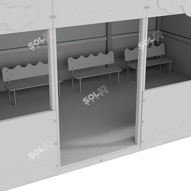 Children's Shade Canopy for Playgrounds 3D model image 3