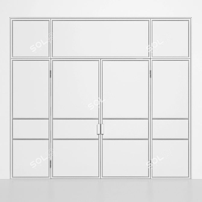 Modern Loft Glass Partition 3D model image 5