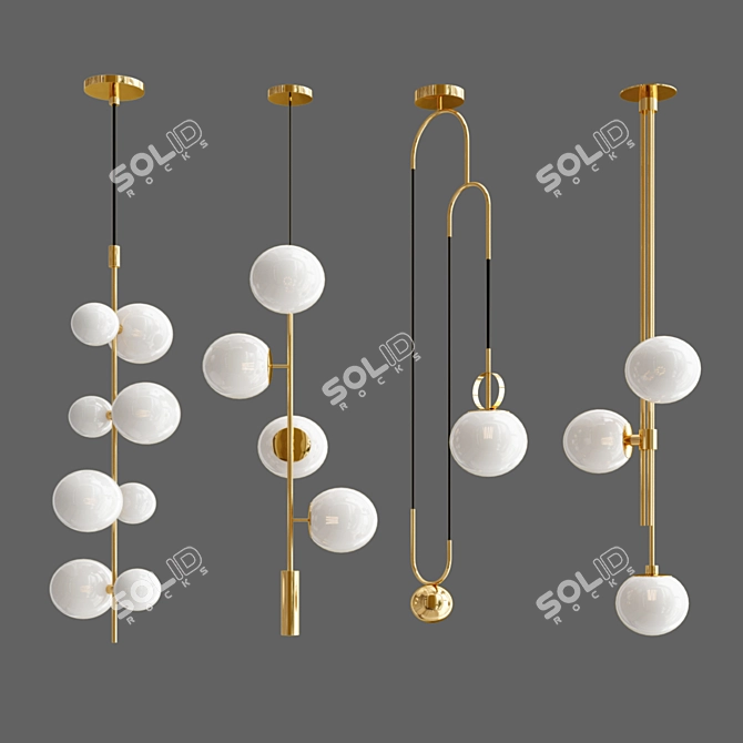 Elegant Pendant Collection 3D model image 2