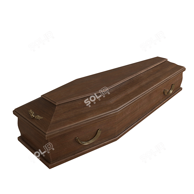 Elegant Crimson Coffin 3D model image 1