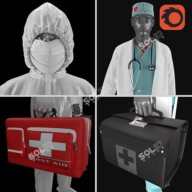 Corona Insulated Paramedic Attire 3D model image 4