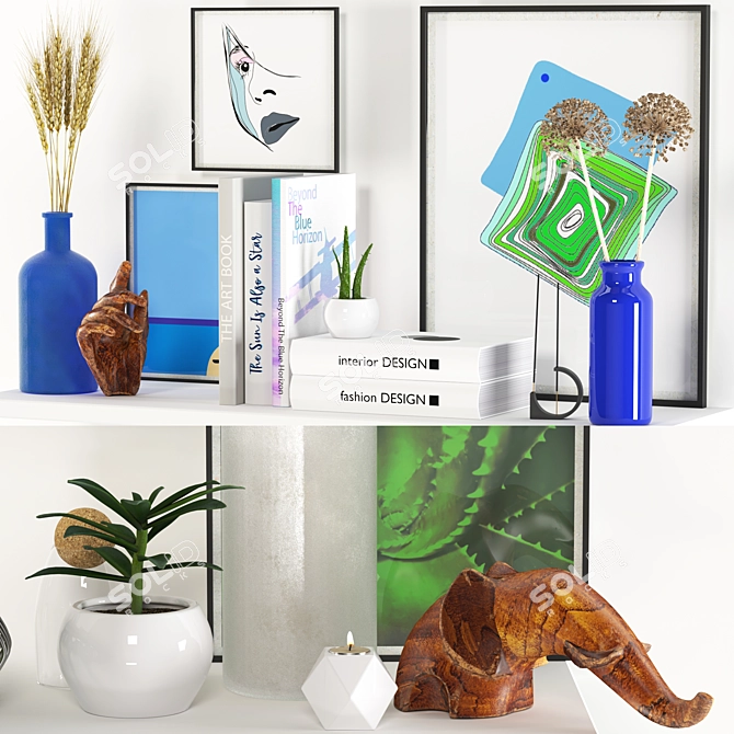 Elegant Decor Set: WMF Basket, Alarm Clock Globe, Georg Jensen Vase & Bedside Lamp 3D model image 4