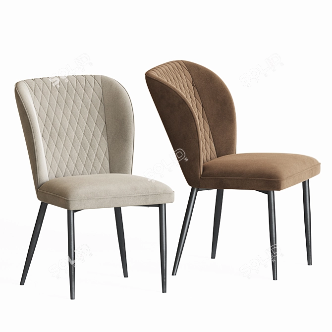 M-44 Mustard Corduroy Dining Chair 3D model image 2