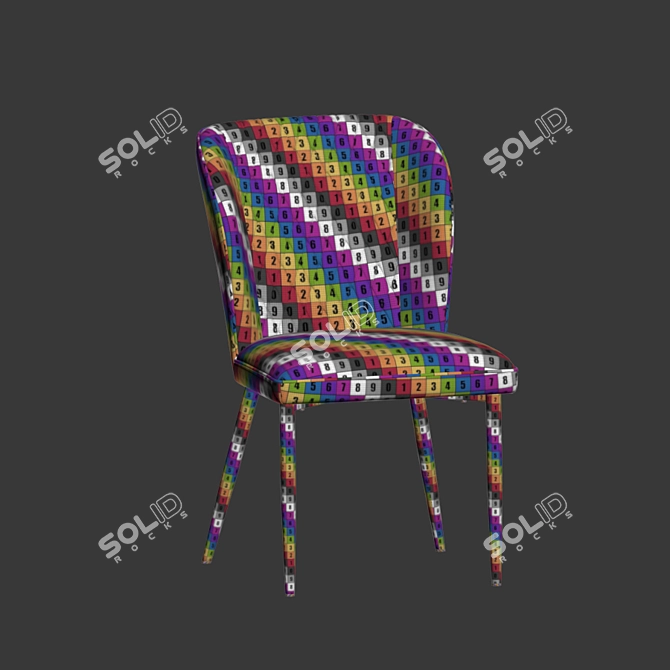 M-44 Mustard Corduroy Dining Chair 3D model image 5