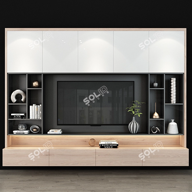 Modern TV Stand Shelf 0229 3D model image 1