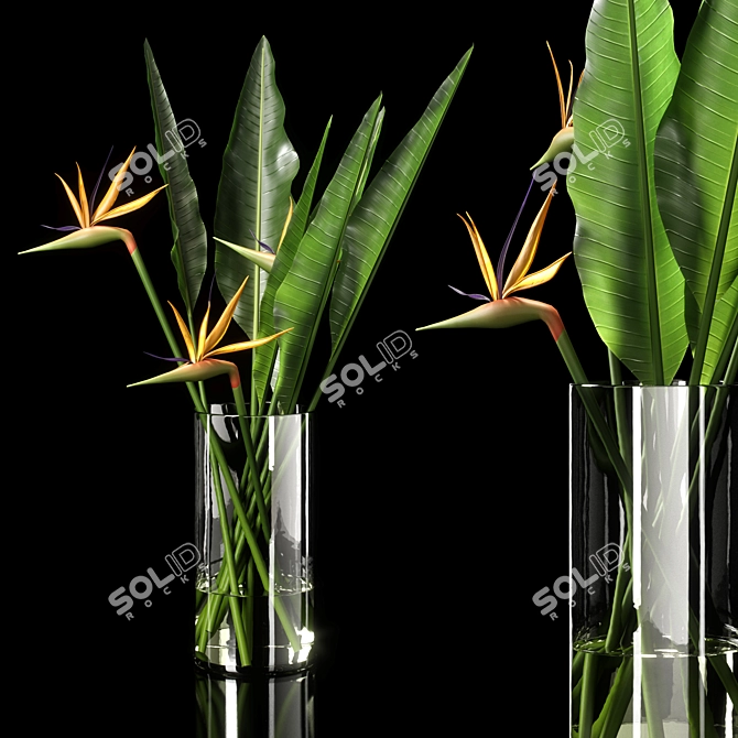 Elegant Floral Vase 13 3D model image 1