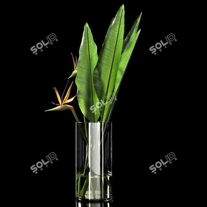 Elegant Floral Vase 13 3D model image 2