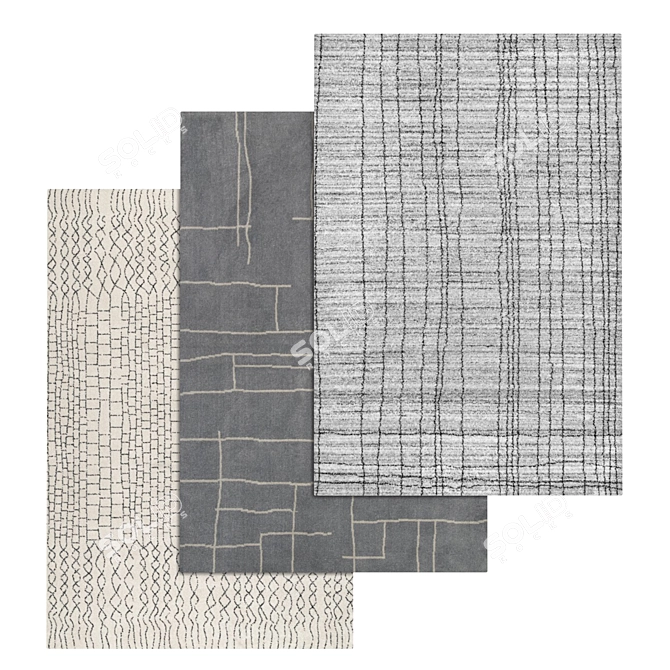 Modern Carpets Set: High-Quality Textures 3D model image 1