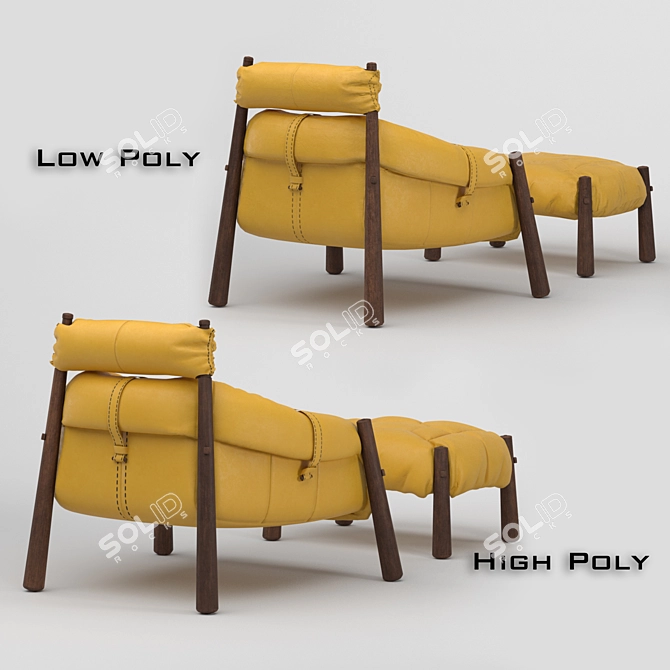 Percival Lafer Lounge Chair: Stylish 2016 design, PBR materials, 3D model with high and low poly, 3D model image 2