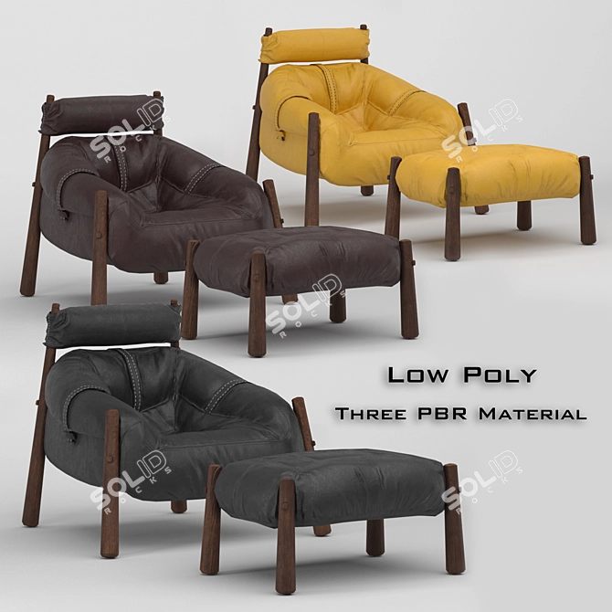 Percival Lafer Lounge Chair: Stylish 2016 design, PBR materials, 3D model with high and low poly, 3D model image 4