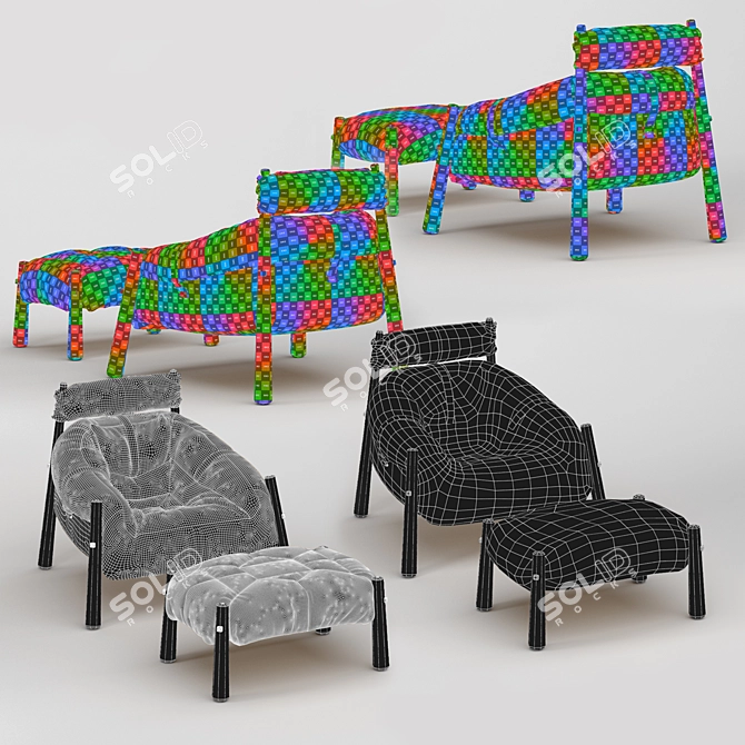 Percival Lafer Lounge Chair: Stylish 2016 design, PBR materials, 3D model with high and low poly, 3D model image 5