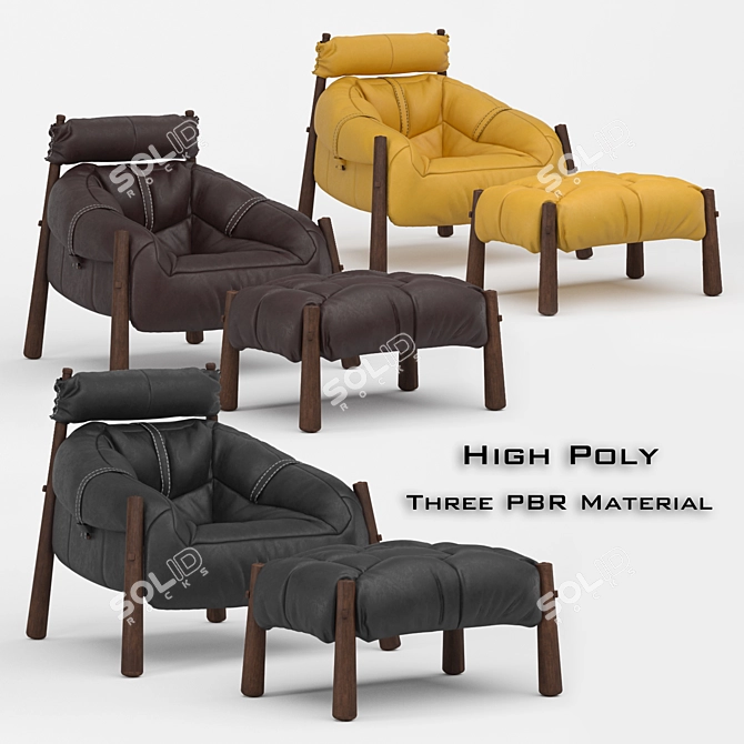 Percival Lafer Lounge Chair: Stylish 2016 design, PBR materials, 3D model with high and low poly, 3D model image 8