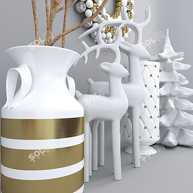 Festive Holiday Decor Set 3D model image 3