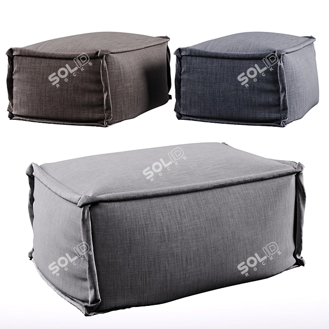 Luxurious Le Noir Soft Pouf 3D model image 1