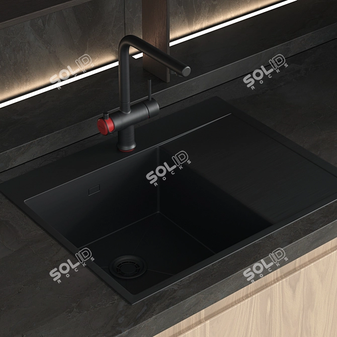 Hidden Elegance: Omoikiri Bosh Kitchen 3D model image 3