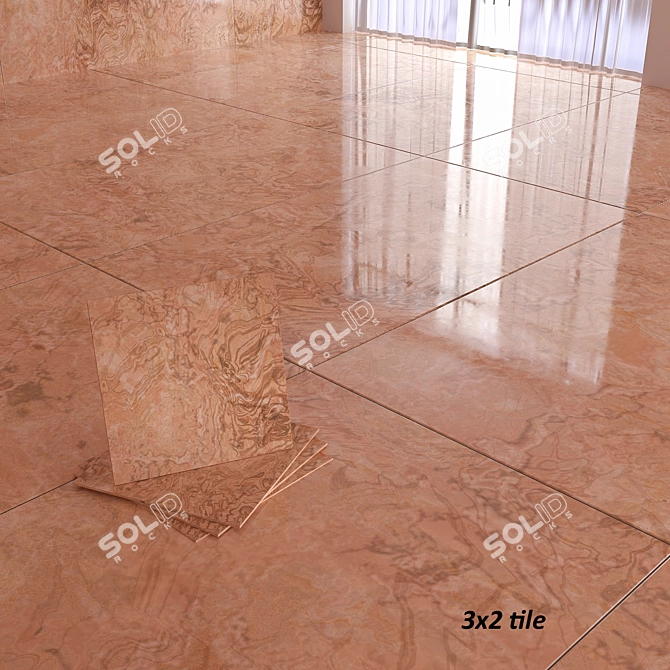 Golden Romanjade Marble Tiles 3D model image 3