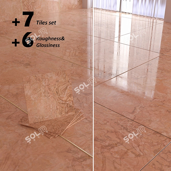 Golden Romanjade Marble Tiles 3D model image 6