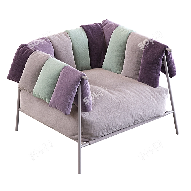 Stylish Armchair: Tirella by Bonaldo 3D model image 4