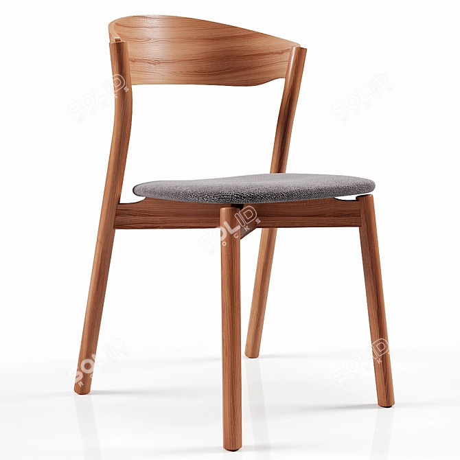 Sleek Stackable Wooden Chair: TUBE by Miniforms 3D model image 1