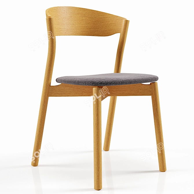 Sleek Stackable Wooden Chair: TUBE by Miniforms 3D model image 3