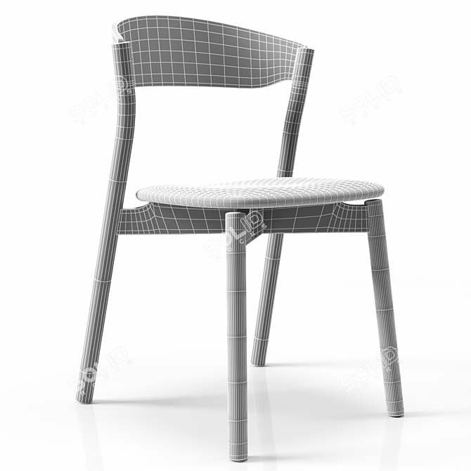 Sleek Stackable Wooden Chair: TUBE by Miniforms 3D model image 5