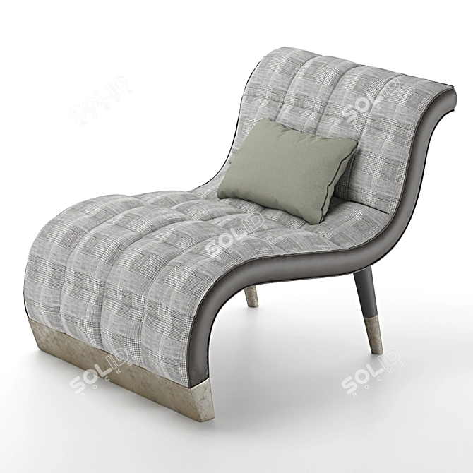 Bonnie_2 Tufted Fabric Armchair: Modern Elegance in Black and Bronze 3D model image 2
