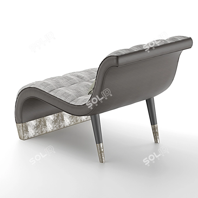 Bonnie_2 Tufted Fabric Armchair: Modern Elegance in Black and Bronze 3D model image 3