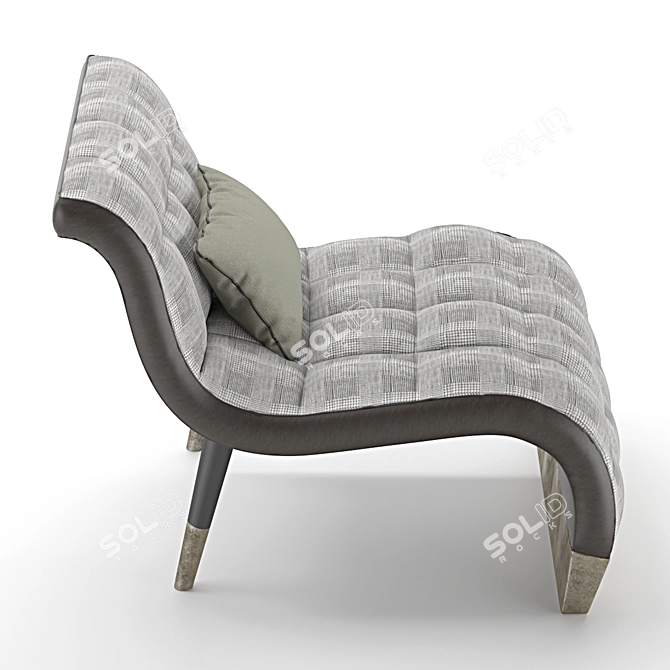 Bonnie_2 Tufted Fabric Armchair: Modern Elegance in Black and Bronze 3D model image 4