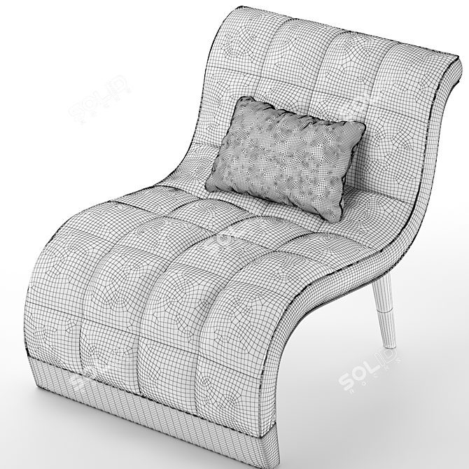 Bonnie_2 Tufted Fabric Armchair: Modern Elegance in Black and Bronze 3D model image 5