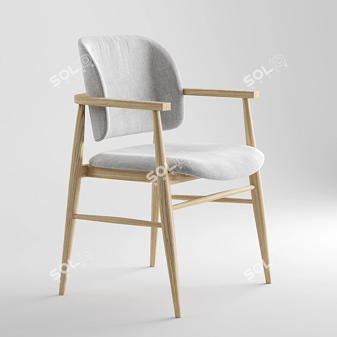 Aura Leather Dining Chairs 3D model image 2