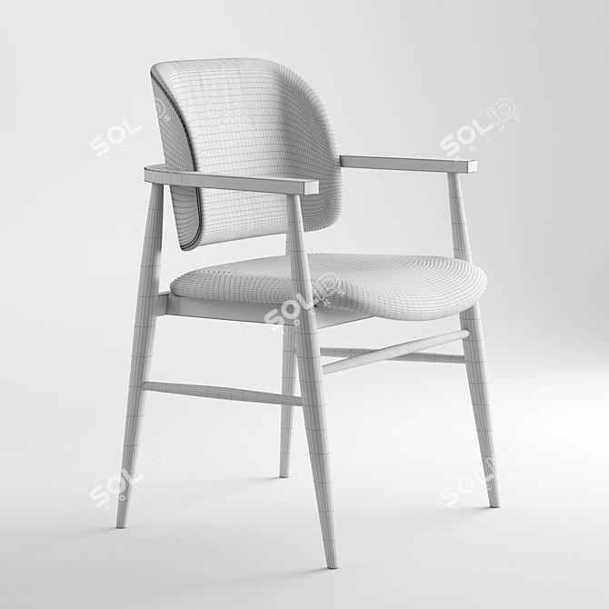 Aura Leather Dining Chairs 3D model image 5