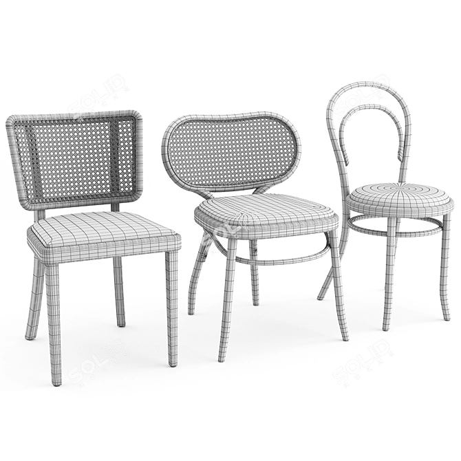 GTV Design 3-Chair Set 3D model image 3