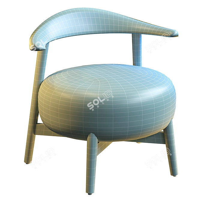 Cozy and Chic Shearling Chair 3D model image 3