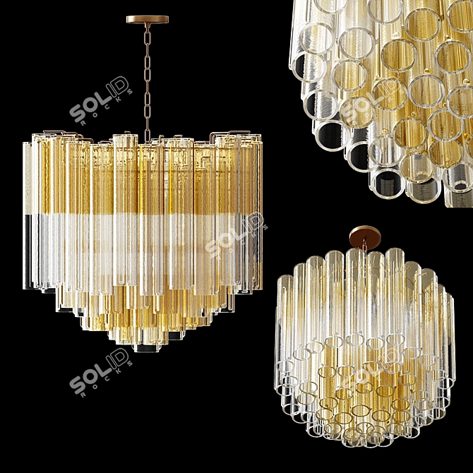 1964 Venini Calza Hanging Light by Diaz de Santilla 3D model image 1
