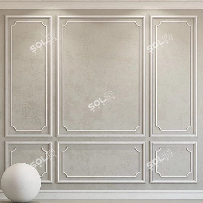 Elegant Molding Plaster: SW 7014 Eider White & SW 7016 Mindful Gray 3D model image 1