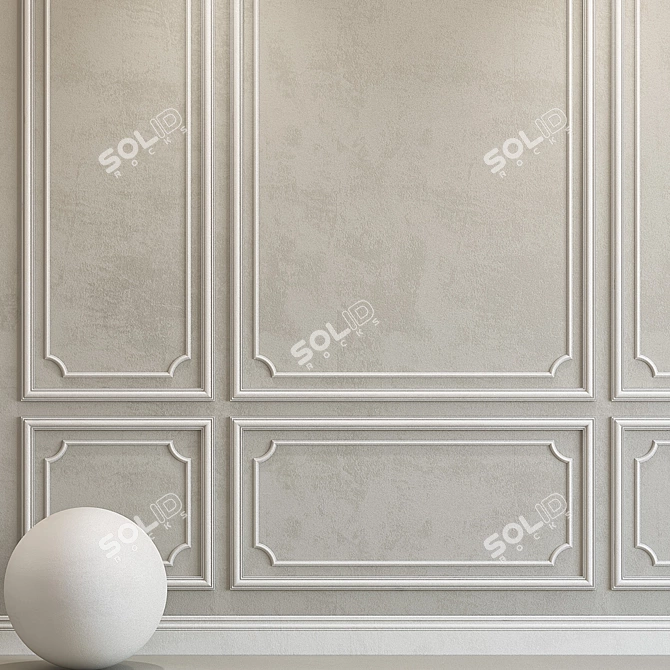 Elegant Molding Plaster: SW 7014 Eider White & SW 7016 Mindful Gray 3D model image 2