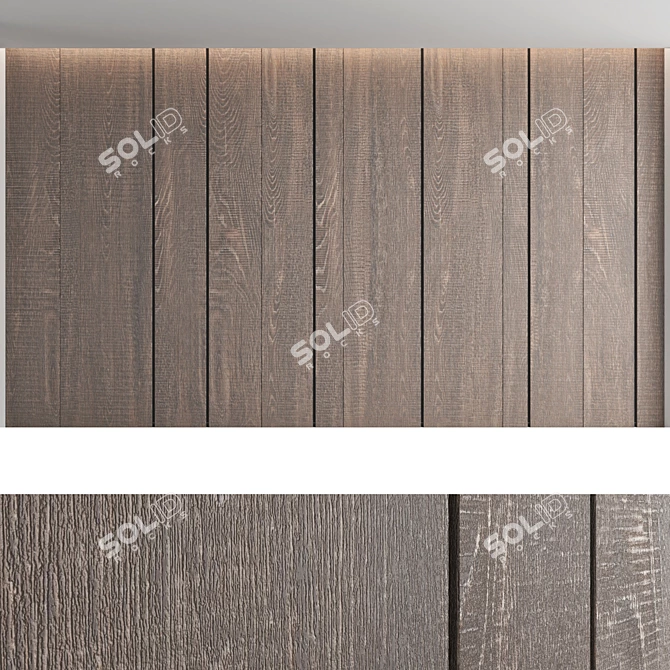 Title: Decorative Wood Wall Panel Set 3D model image 3