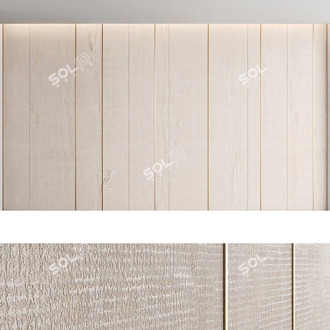 Title: Decorative Wood Wall Panel Set 3D model image 5