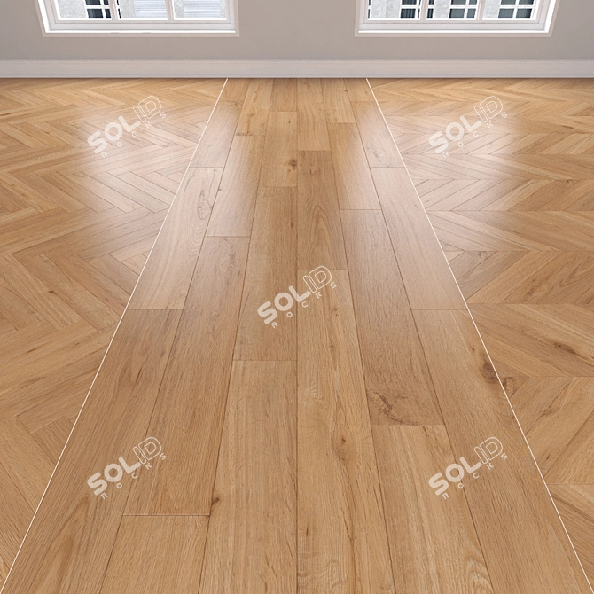 Parquet Oak - Herringbone, Linear, Chevron 3D model image 1