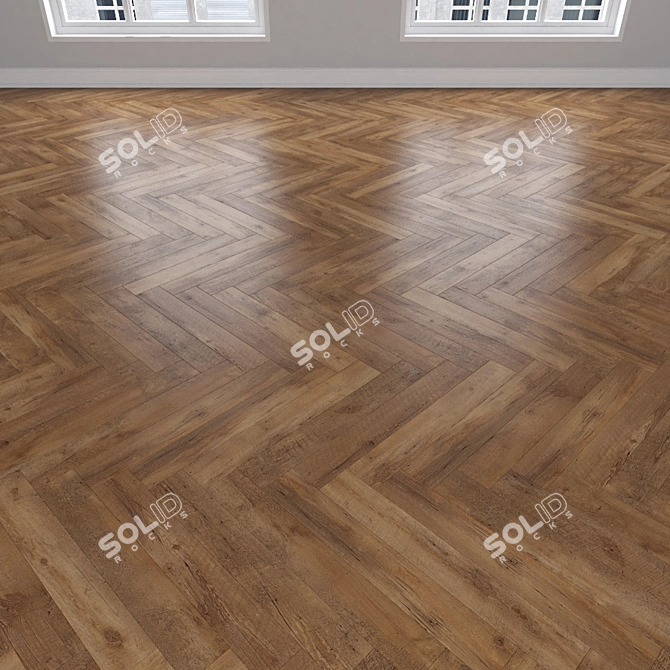 Versatile Oak Parquet: Herringbone, Linear & Chevron 3D model image 3