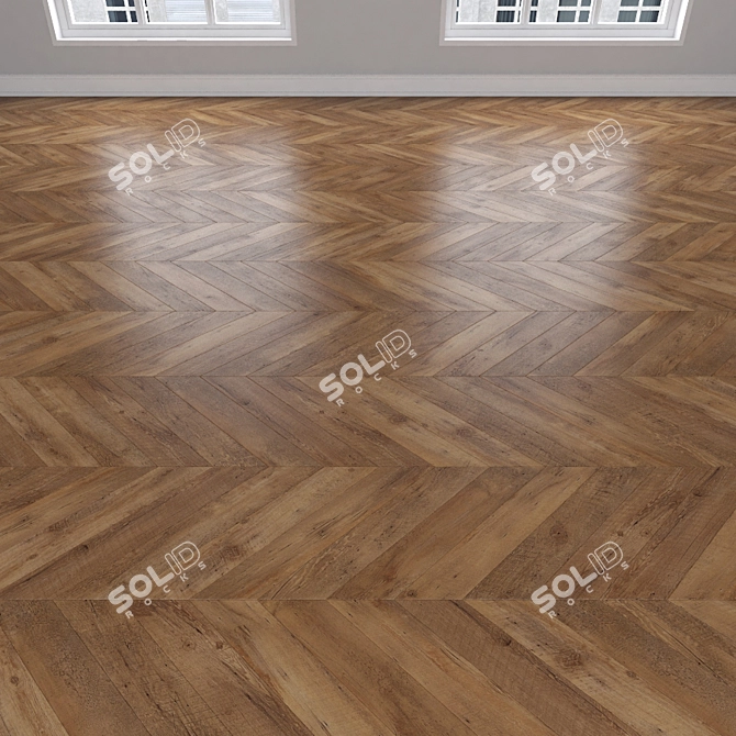 Versatile Oak Parquet: Herringbone, Linear & Chevron 3D model image 4