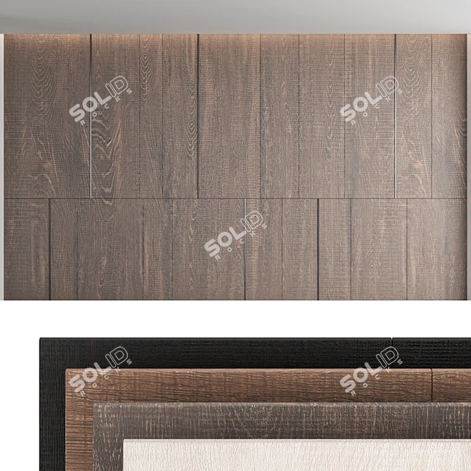 3D Decorative Wall Panel Set 3D model image 1