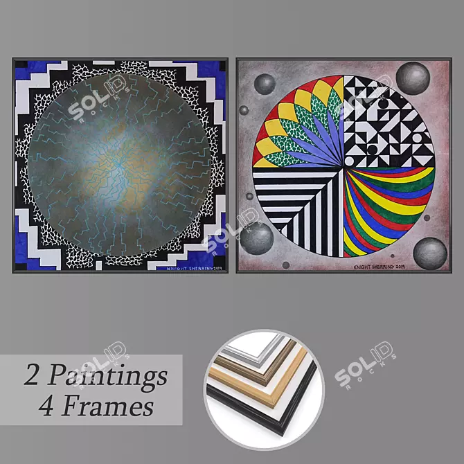 Elegant Wall Art Set 3D model image 1