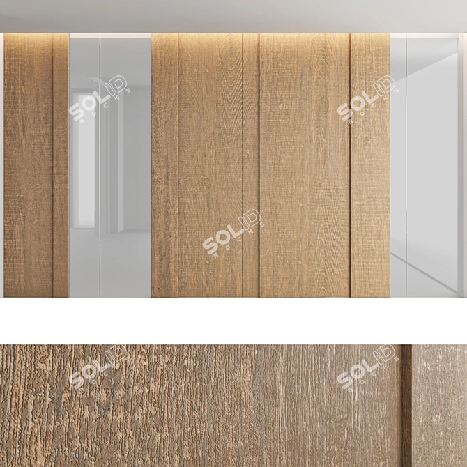 Decorative Wood Panel Set - Set 33 3D model image 2