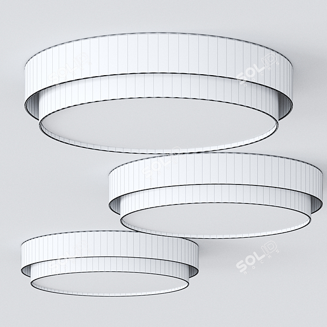 Opal Glass Ceiling Light: Dimmable LED Ring 3D model image 2