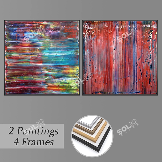 Modern Wall Art Set with Multiple Frame Options 3D model image 1