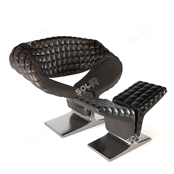 Retro Ribbon Chair: Iconic Design 3D model image 1