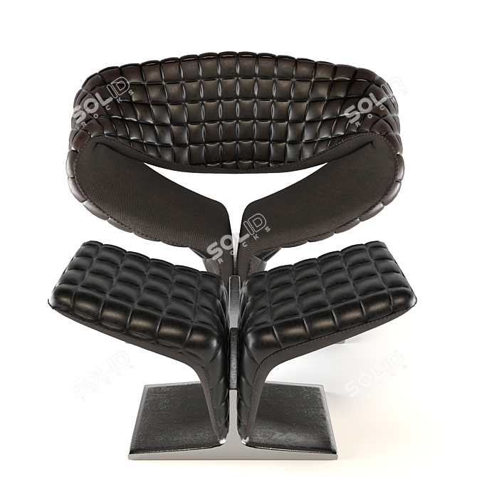 Retro Ribbon Chair: Iconic Design 3D model image 2